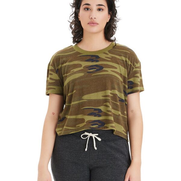 Ladies' Printed Headliner Cropped T-Shirt Thumbnail